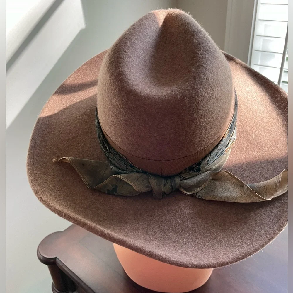Anthropologie Hat Rancher Tan Brown Cover Band NEW Adjustable